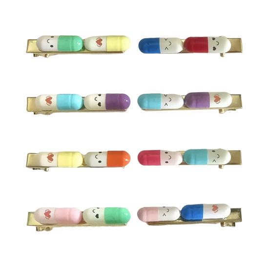Hair Clip Cartoon Style Happy Pill Hair Pin Plastic Non-Fading Hairpin Headwear Hair Styling Tool Hair Accessory