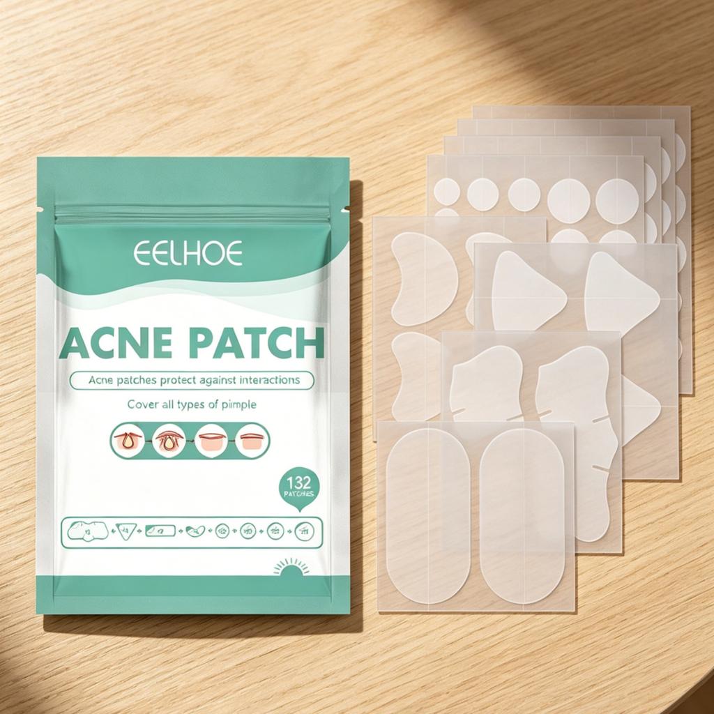 EELHOE Hydrocolloid Acne Patches Pimple Removal Smoothing Skin Repair Blemish Care Invisible Breathable Pimple Patch 132 Patches