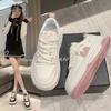 White Shoes for Women Spring New Thick Sole Height Increasing Design Versatile Lace-up Student Sports Casual Borad Shoes