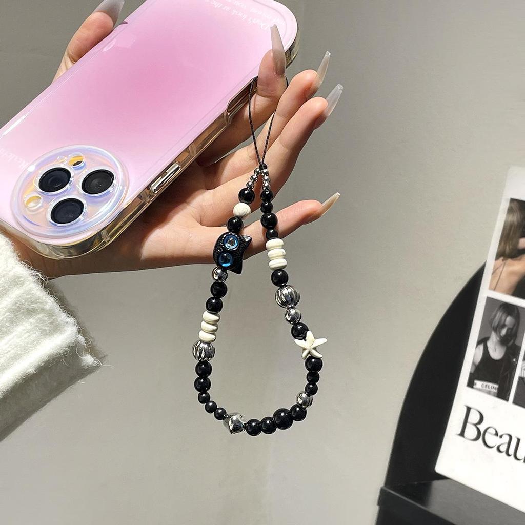 Stylish Floral Pearl Beaded Phone Lanyard for Women – Light Luxury, High-End Feel, Anti-Lost Chain