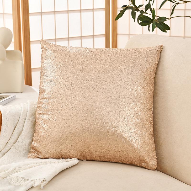 Sequined Single-Sided Pillowcase for Sofa or Office Waist Support