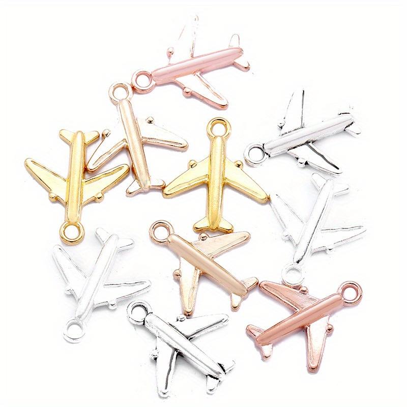 20pcs Assorted Colors Zinc Alloy Airplane Charms, Vintage Aircraft Pendants for DIY Keychains, Necklaces, Earrings, Jewelry Maki