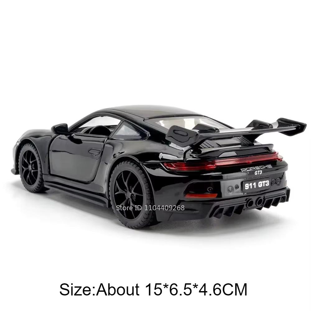 1:32 Scale 911 Dakar Gt3 Sports Car Model Toy Alloy Body Doors Opened Supercar Models Sound Light Police Cars Kids Presents