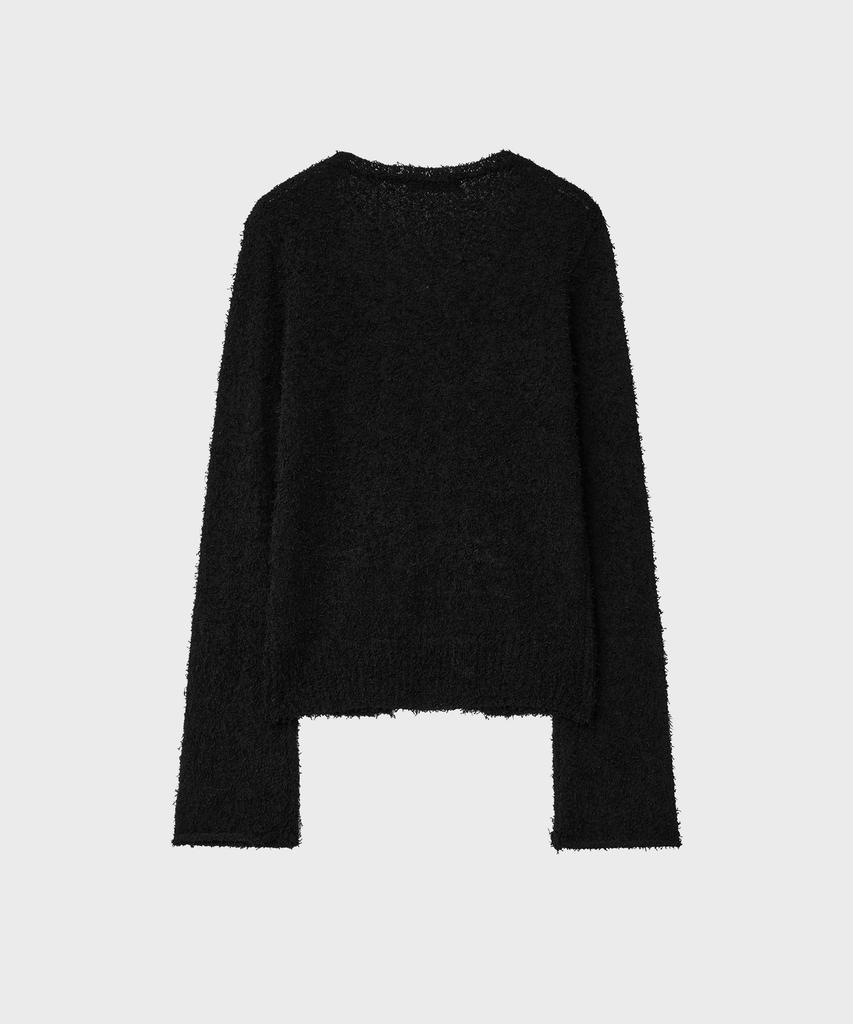 Noirer For Woman Feathery Open Cardigan (Black)