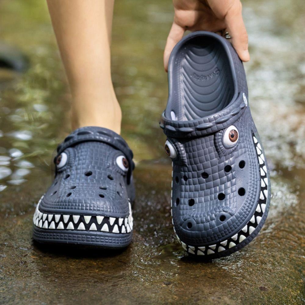 Crocodile Shape Children's Sandals Cartoon Beach Slippers Kids Slippers For Boys Aged 4-7