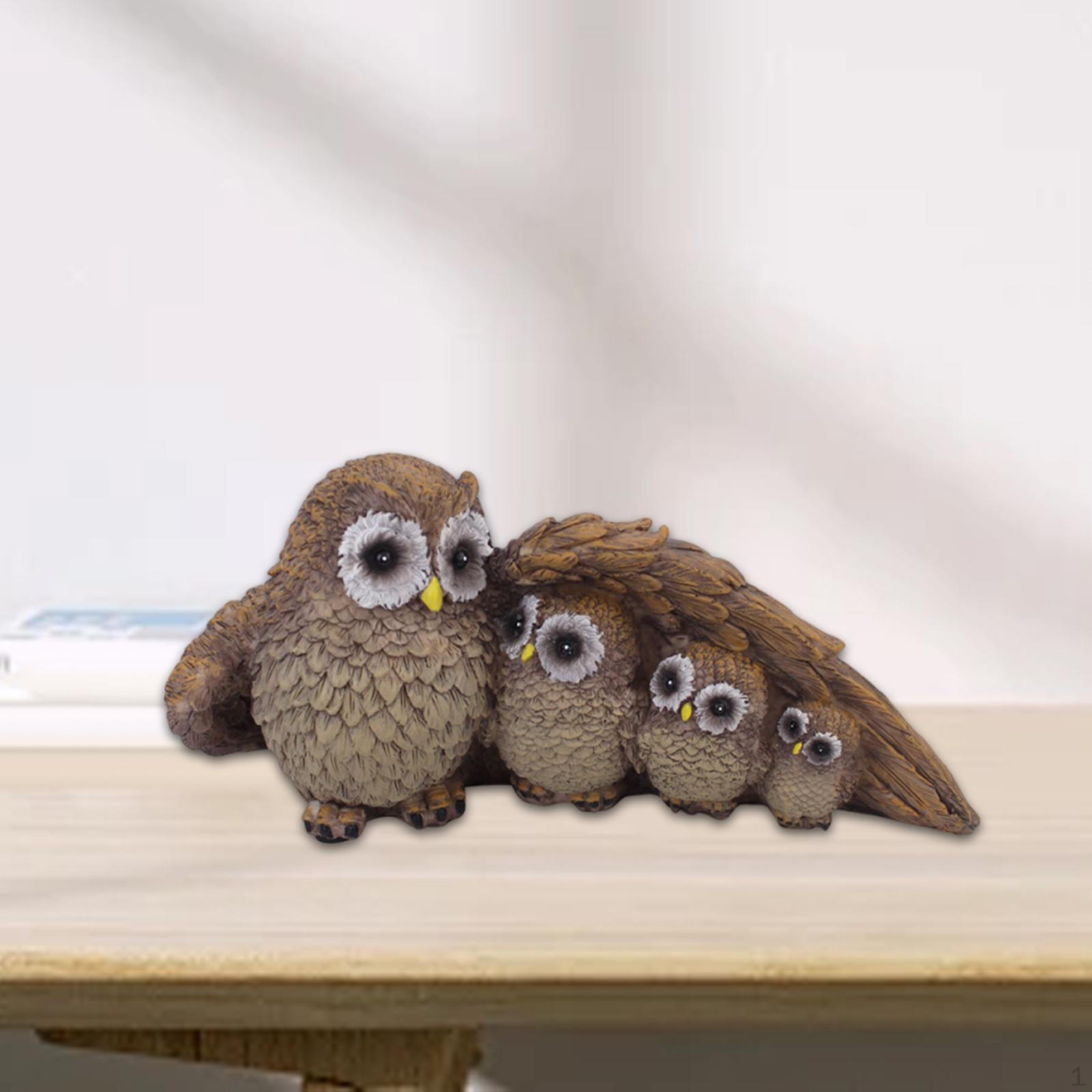 

Животная скульптура, статуэтка совы, подарок на день рождения, декоративная статуэтка из смолы, настольное украшение для книжной полки Under Wing