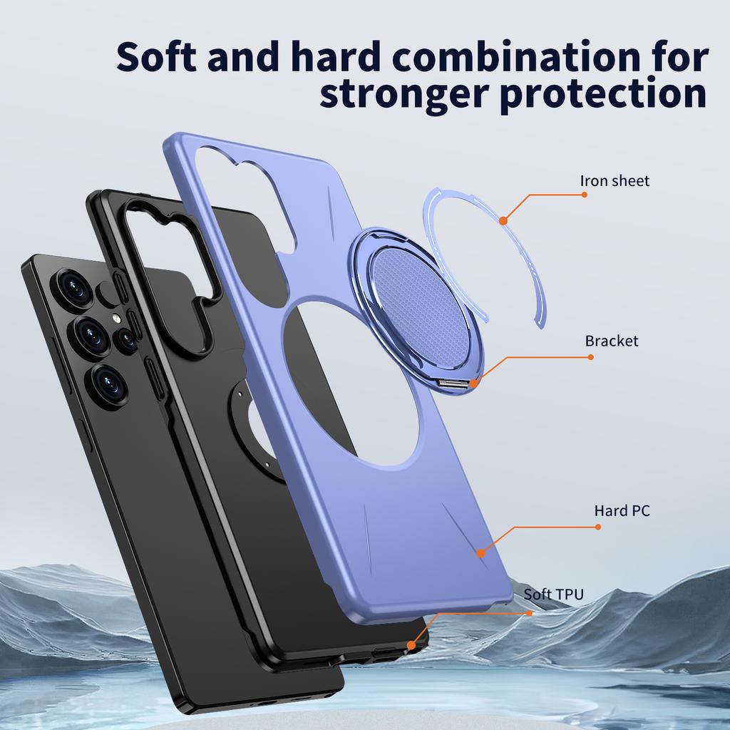 For Samsung Galaxy S26 Ultra Case Drop Proof Airbags Frosted Translucent PC + TPU Phone Back Cover