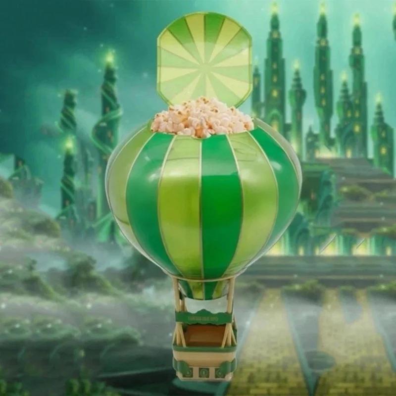 Reusable Food-grade Hot Air Balloon Popcorn Bucket Green Striped Storage Box Decor For Home Party Decoration