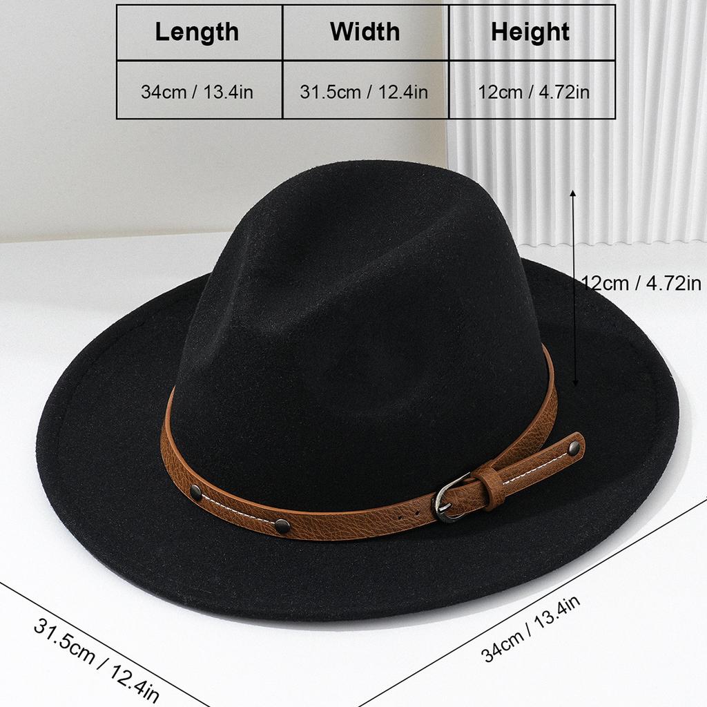 New Fashion Wool Fedora Hat Men Autumn Winter Wide Brim Jazz Cap Imitation Woolen Women Church Felt British Hat