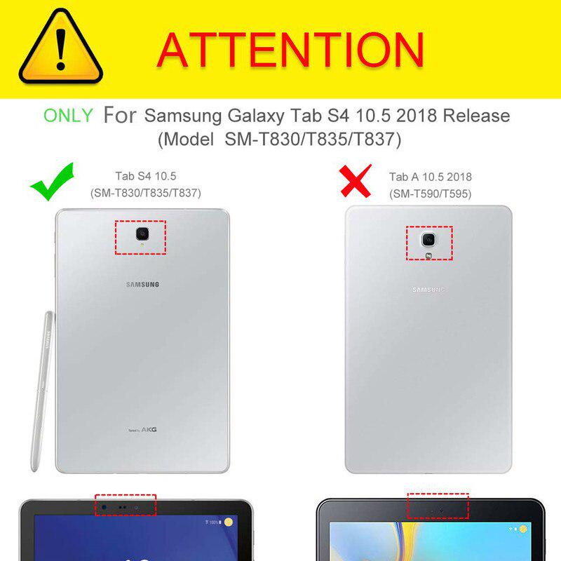 Flip Cases for Samsung Galaxy Tab S4 10.5 inch SM-T830 T835 360 Degrees Rotating Stand PU Leather Auto Sleep/Wake Function Cover