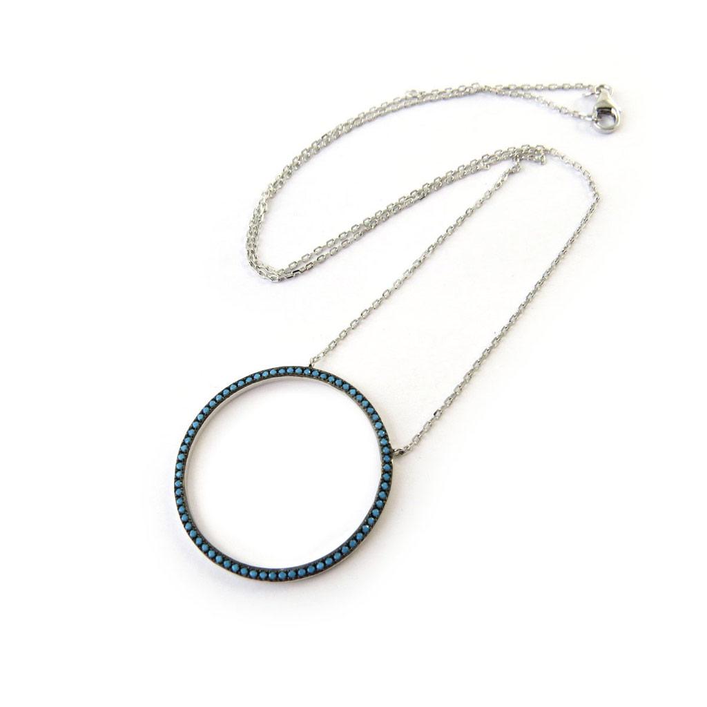 Les Trésors De Lily [N7161] - Collier Argent 'Navajos' turquoise argenté (rhodié)