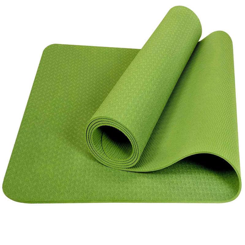 Odorless Non-Slip 6mm TPE Solid Color Yoga Mat for Fitness