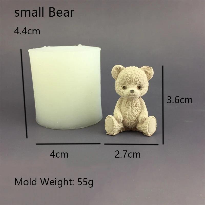 1Pcs New Bear Honey Jar Little Bear Candle Silicone Mold Cake Baking Mould Aroma Candle Plaster Drip Mold for Home Decoration