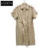 4222 Beige Roll-Up Belted Shirt Dress Dress 2 beigeUsed