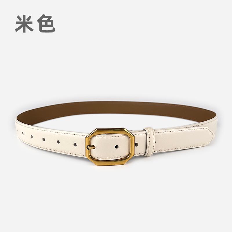 Quatre Saisons Disponible Ceinture en Cuir Véritable pour Femme Cuir Associé à Jeans, Pantalons Décontractés, Jupes, Ceinture pour Femme