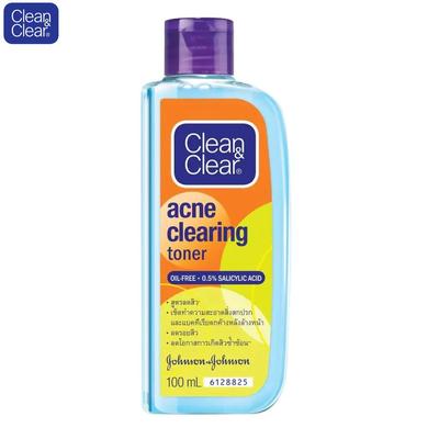 Johnson & Johnson Clean & Clear Acne Clearing Toner, sem óleo, 0,5% de ácido salicílico, 100 ml.