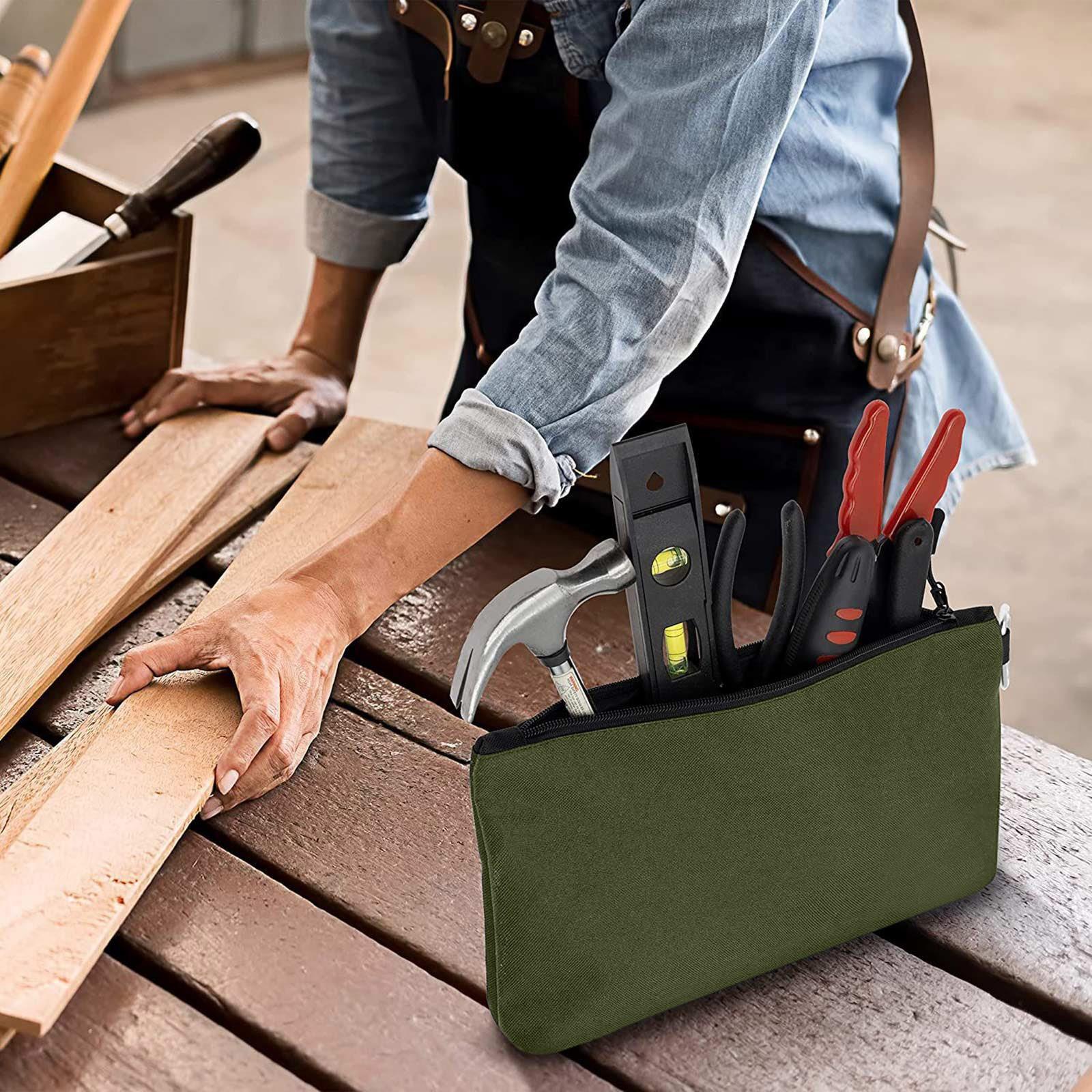 

Tool Bag Zipper Pouch Premium Tool Pouch Utility Multipurpose Storage Organizer Tool Pouches With Carabiner Metal Zipper One Size