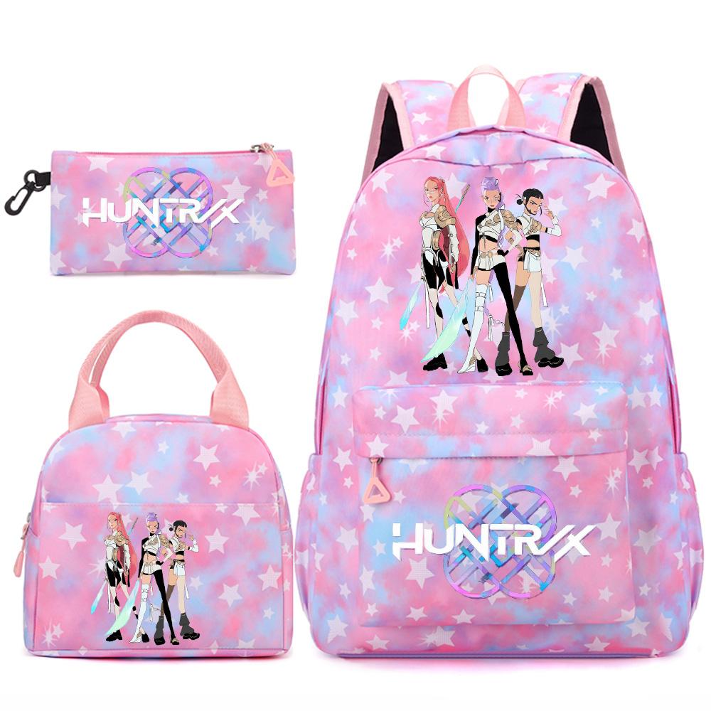 3Pcs/set Cute Kpop Printed Backpack Handbag Pencil Case for Teenger Student Girl Boy Schoolbag Kid Bookbag Large Capacity Travel Bag Gift Mochila