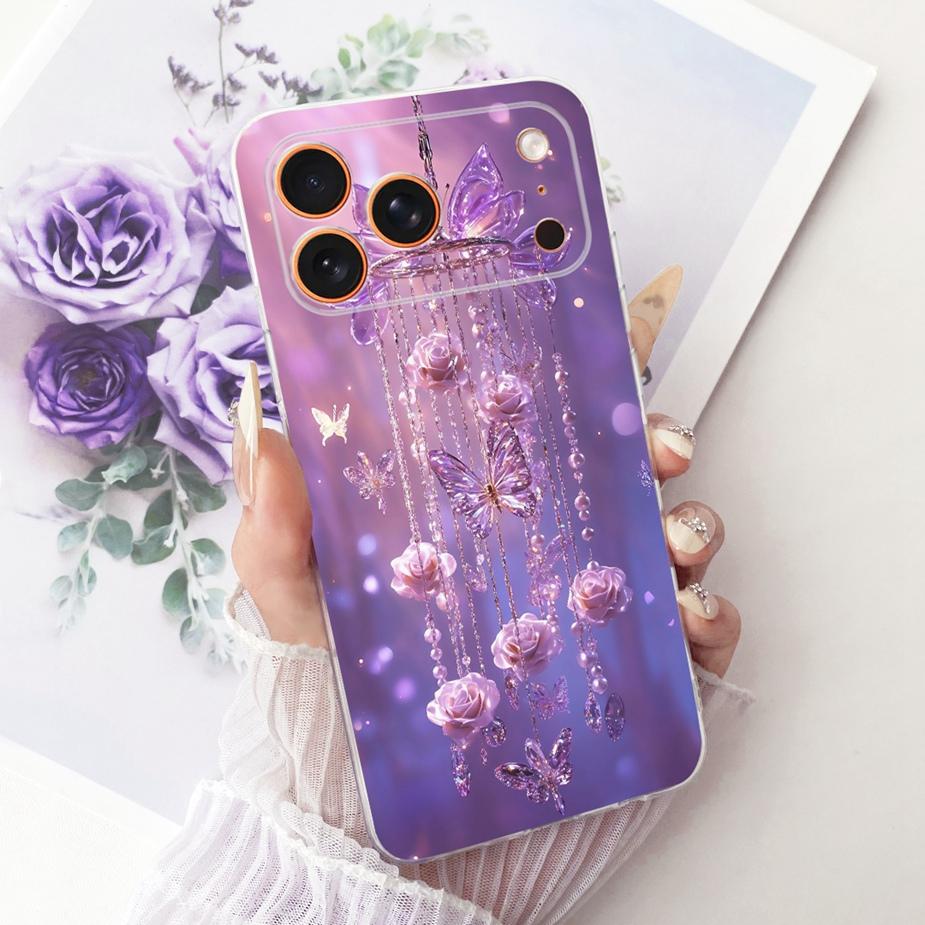 For Apple iPhone 17 Pro Max Case Luxury Flowers New Painted Cover Clear Silicone Case For iPhone 17 Air iPhone17 Pro Soft Fundas