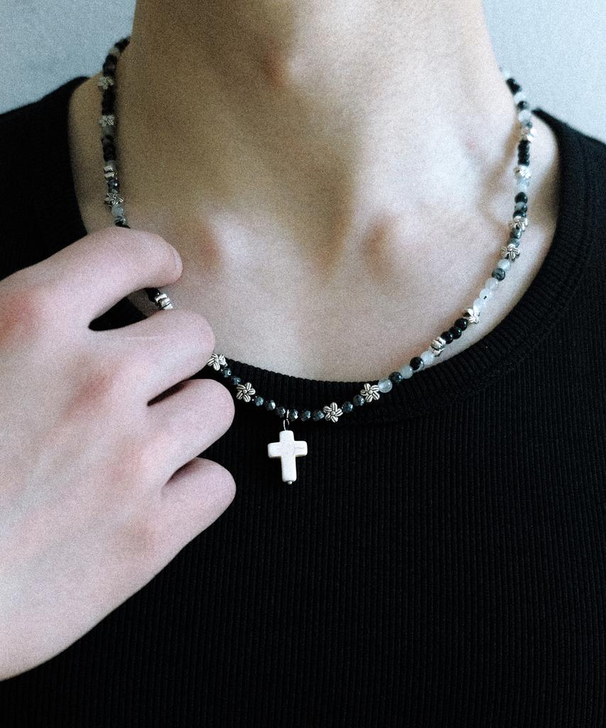 Nakedblood [Handmade] Pale Prayer Beads Necklace