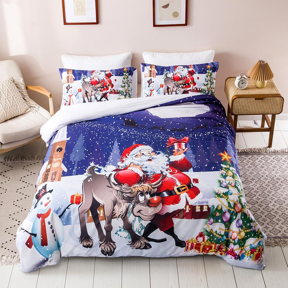 Christmas Duvet Cover Bedding Set 200x200 Double King Queen Single Size 2 People 220x240 White Nordic Bed Cover 135 Quilt Cover