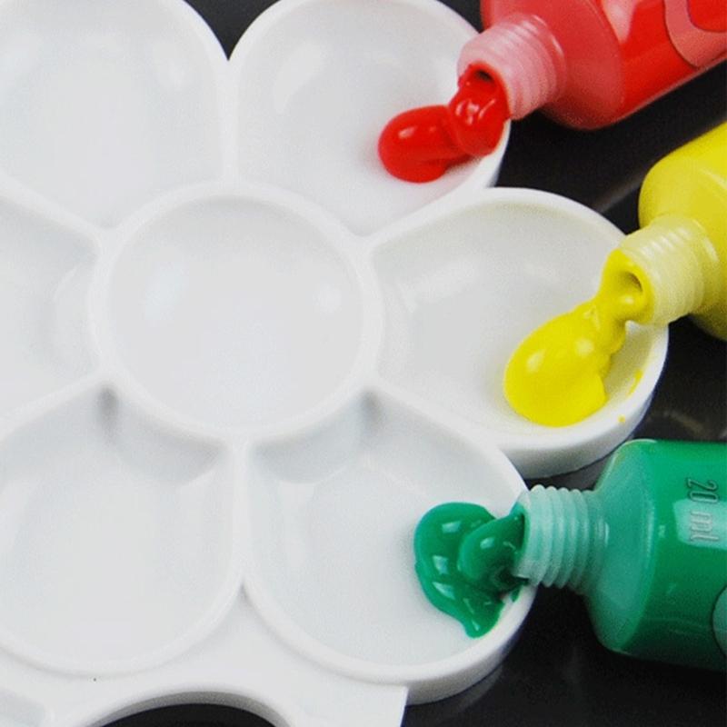 Easy Clean Children's Painting Palette Painting Dish Reusable Plastic Color Mixing Tray Art Tool For Home School Use