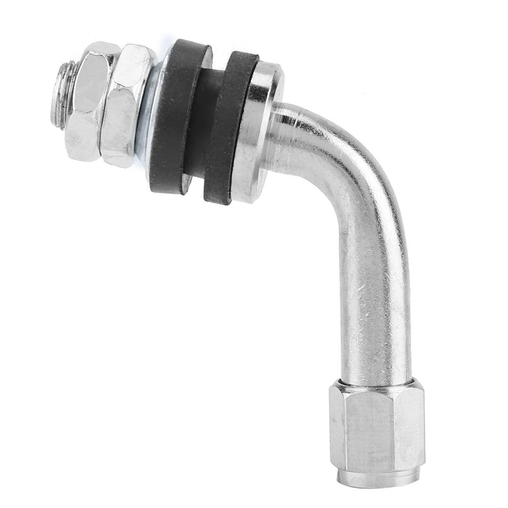 Qiilu. Ventilschaft, Reifenventil, 90°, Radventilschaft, Luftventil für schlauchlose Reifen, Aluminiumlegierung, Gummi