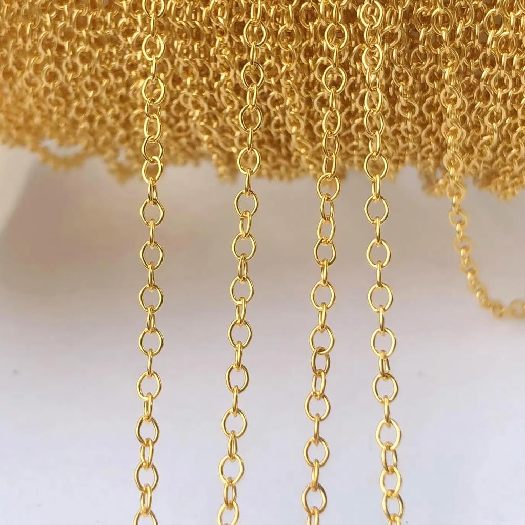 Factory 1.68mm Round Cable Chain 925 Sterling Silver Permanent Jewelry 14k Gold Filled Chain