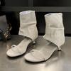 Fashion Female Low Heel Footwear Gladiator Sandals Shoes For Women Zippers Fashion Open Toe Ladies Sandals Ankle Booties Shoes Pumps