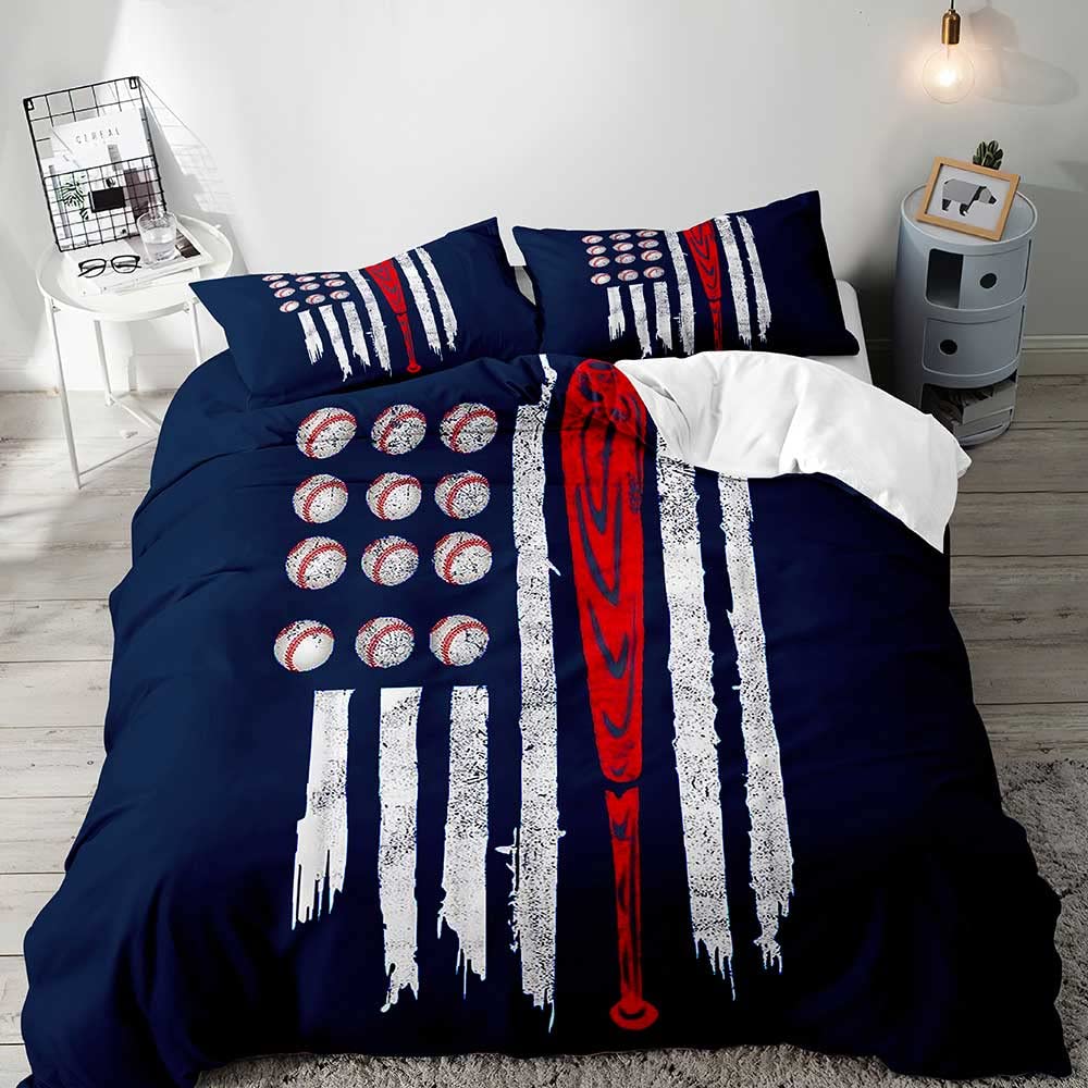 Set Copripiumino Football Americano, Set Biancheria da Letto Sportiva, Set Copripiumino Blu Navy, Regali Ispirazionali per Uomo Fidanzato Marito