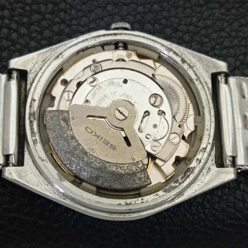 AUTOMATIC VINTAGE SEIKO 5 JAPAN 6309A MENS BLACK COLOR DIAL WATCH A702717-1