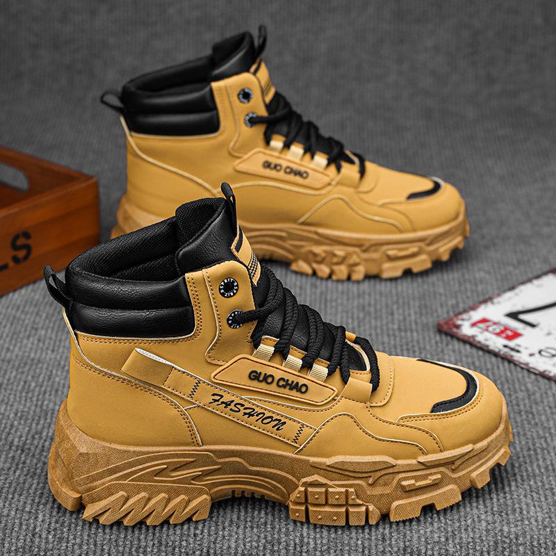 

Высокие ботинки Martin, мужская обувь, новинка осени, обувь для инструментов, мужские модные универсальные ботинки на толстой подошве с нескользящей подошвой, короткие повседневные ботинки 39