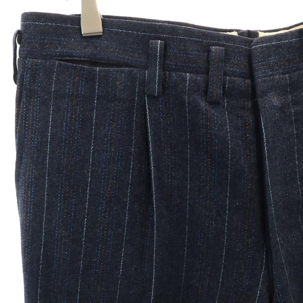 60s 70s vintage Striped Pattern Slacks pants Navy TALON ZIP Men's Used