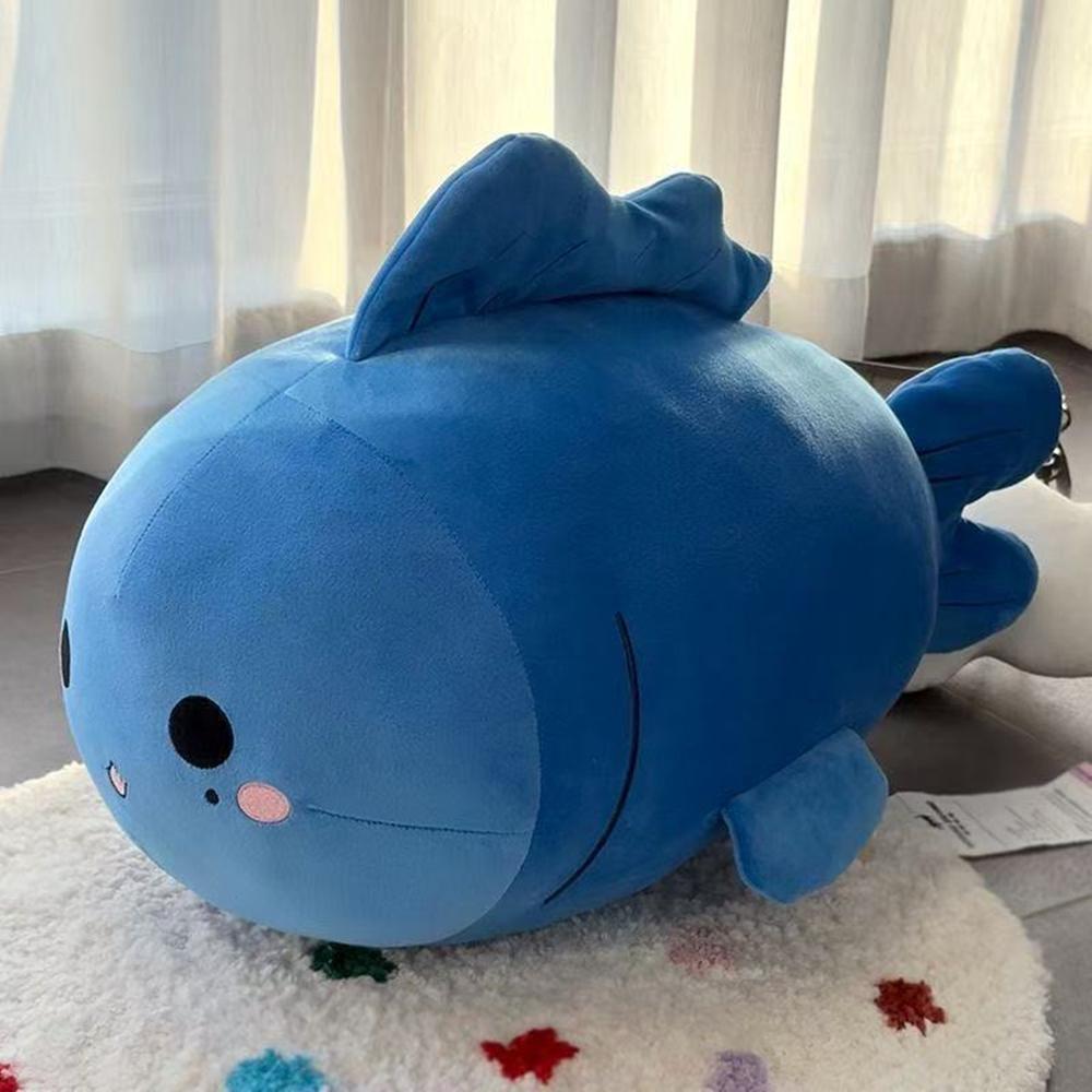 60cm Large Blue Plush Toy for Sleeping Soft Pillow Fish for the Living Room Sofa Decoration Fish as a Toy Gift for Chilld