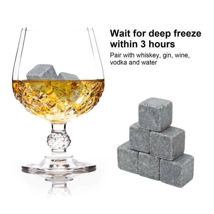 ESTINK Whiskey Stones Whiskey Stones 2 Cm Granite Whiskey Ice Pie Stone Flannel Bag Gift Set for Whiskey Gin Wine