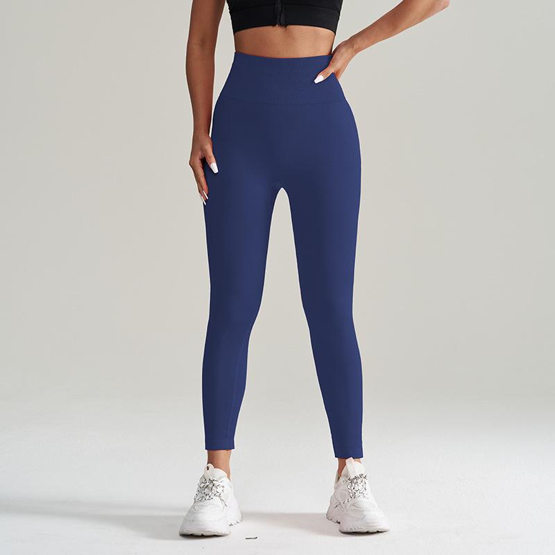 

Модні приталені безшовні штани для йоги для фітнесу Жіночі однотонні легінси для йоги з високою талією Жіночі обтягуючі легінси для йоги Push Up Sexy Runnig Jogging 24420 XL синій