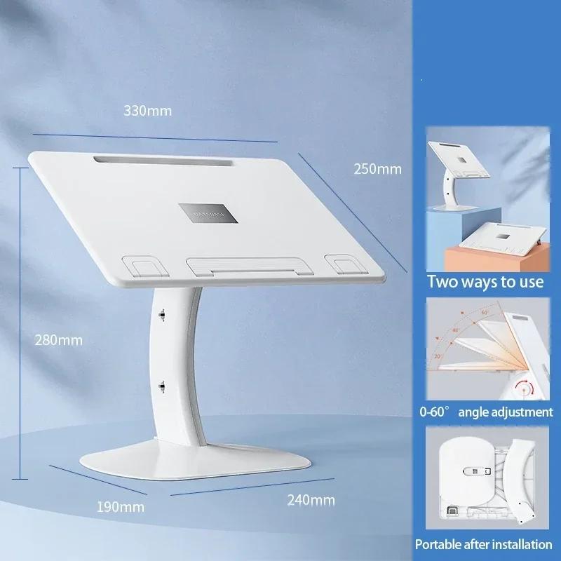

Oatsbasf Portable Car Laptop Stand Tablet Stand Desk for Reading Book Angle Adjustable Desk with Clips for Reading Detachable белый