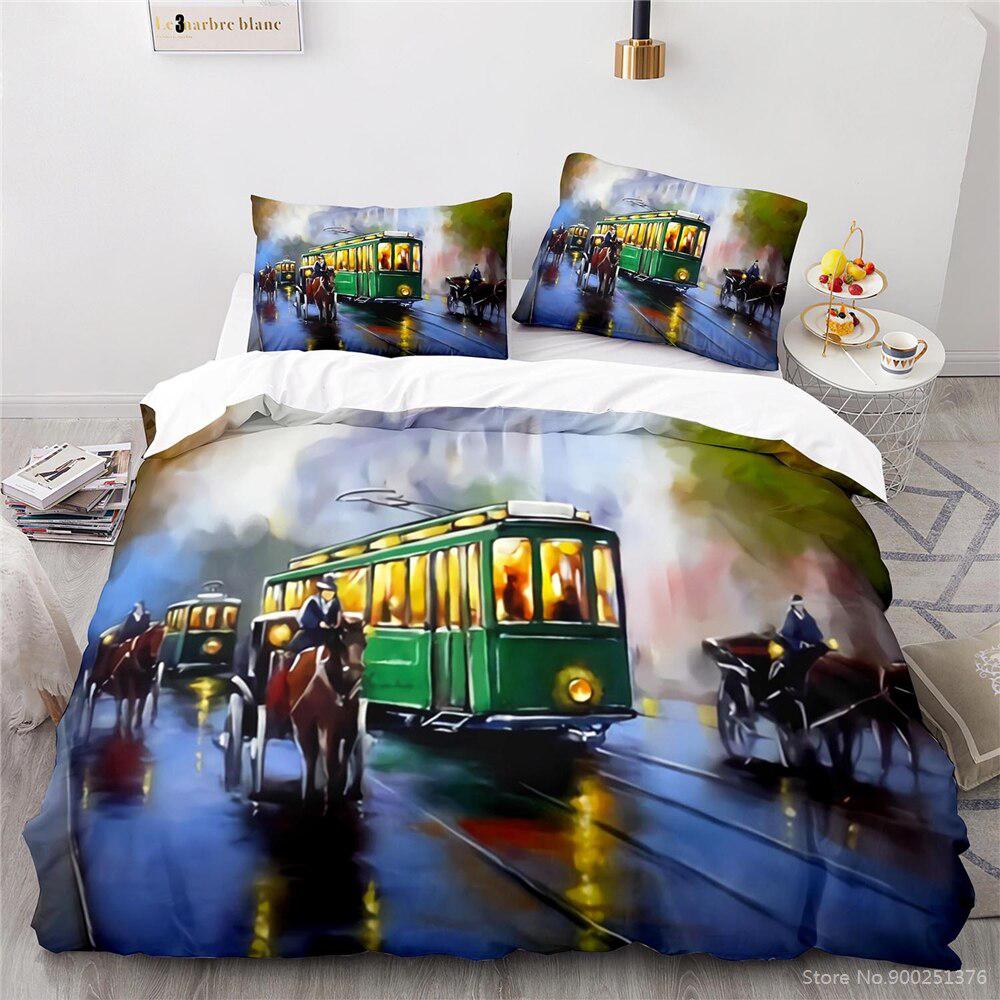 Comforter Eiffel Tower Bedding Set Queen Size Couple Valentine'S Day Comforter Set For Women Romantic Paris Room Decor