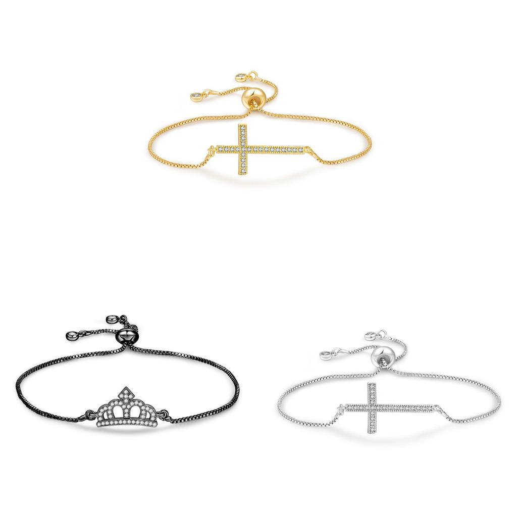 Cross Jewelry Adjustable Copper Zircon Stone Bracelet For Women Gift Travel Souvenir