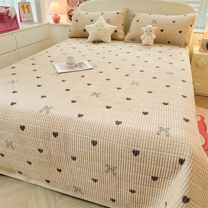 Thickened Milk Velvet Bed Cover for Autumn and Winter, Warm Cotton Bed Sheet with Velvet Mattress, Tatami Bedding