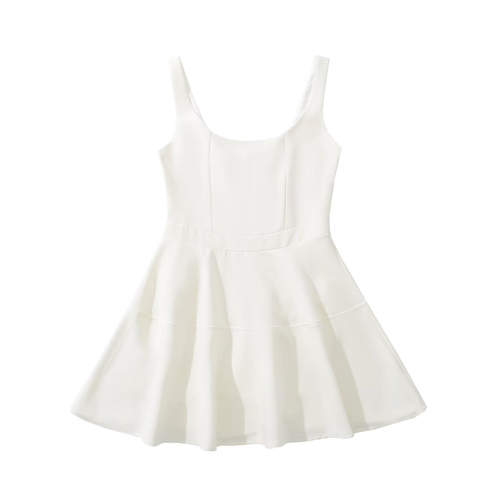 

2024 Зимнее женское платье в европейском и американском стиле с квадратным вырезом, приталенное по талии, короткое S грязно-белый