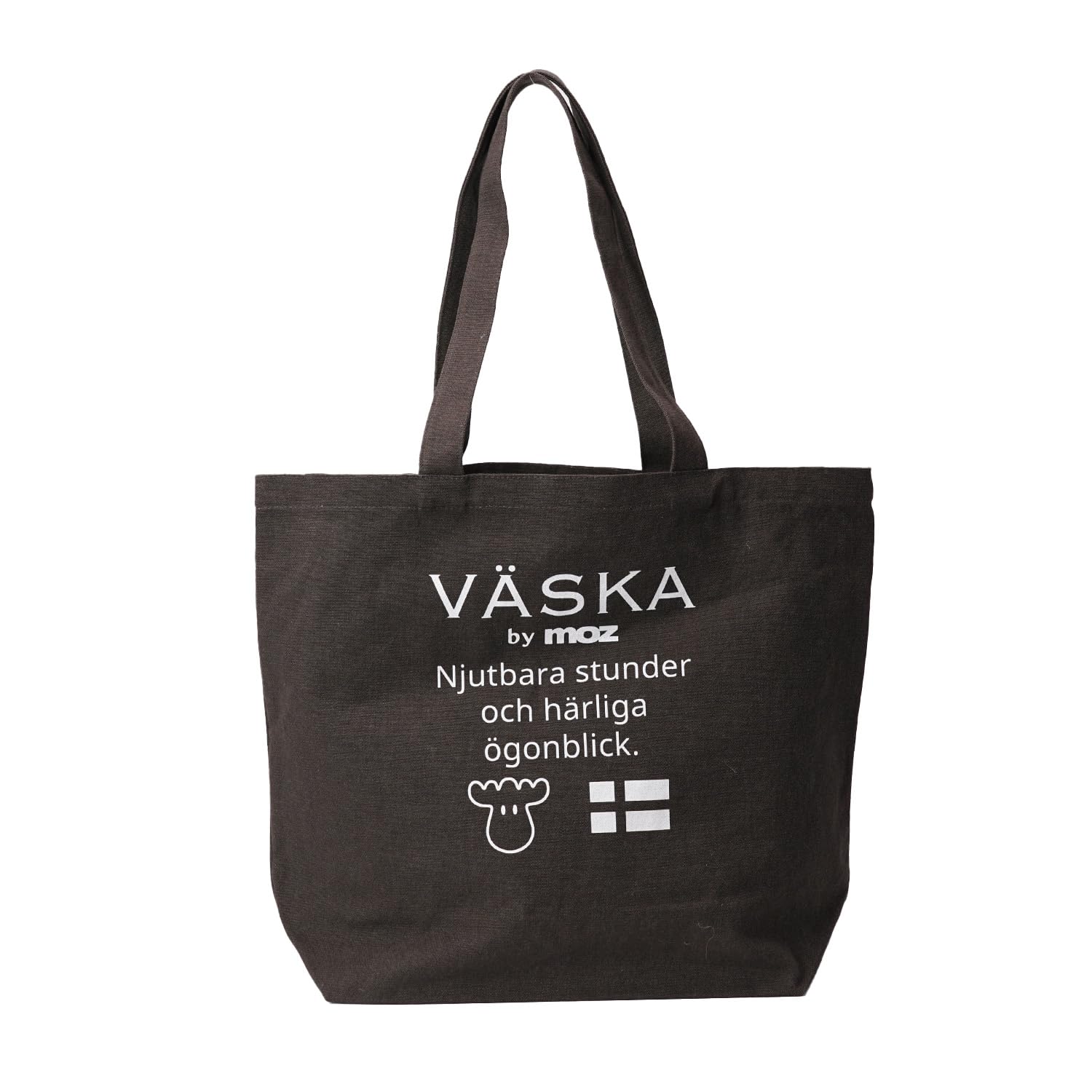 

VASKA by moz Светло-синяя холщовая сумка-тоут, 16 л, Нордический стиль, Дизайн со шведским лосем, Женская, Большая, Эко-сумка, Сумка для покупок, Сумка через плечо, Хлопок, VSWE-03B,