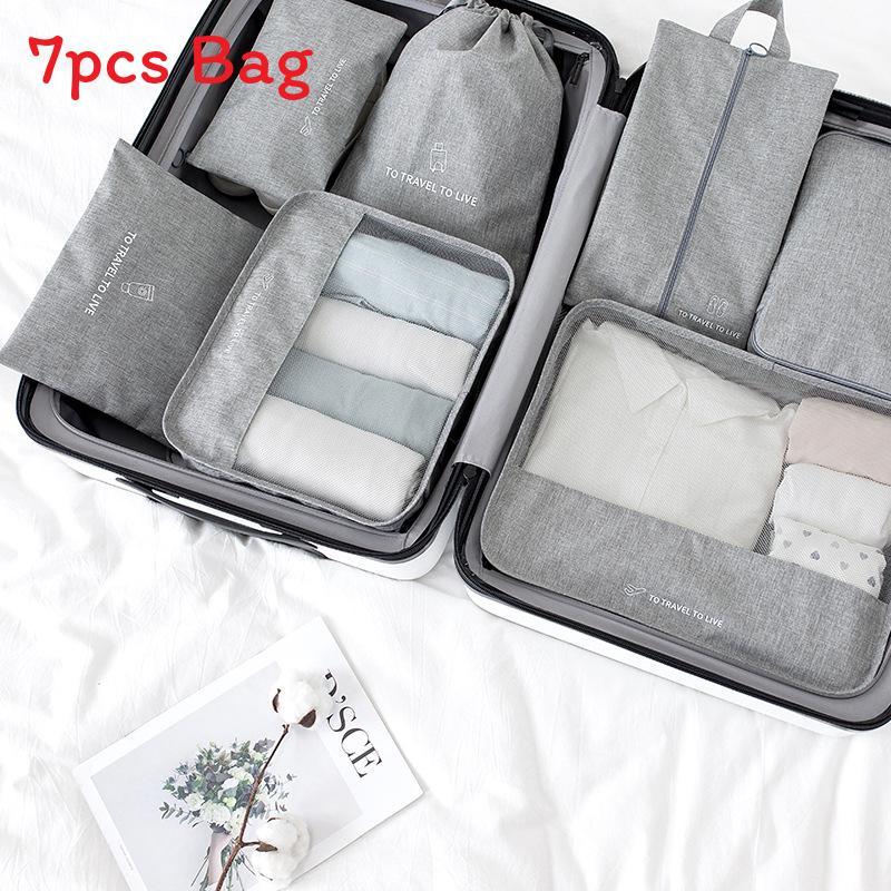 Travel Organizer Set With Waterproof Polyester Fabric For Packing And Storage In Suitcases
