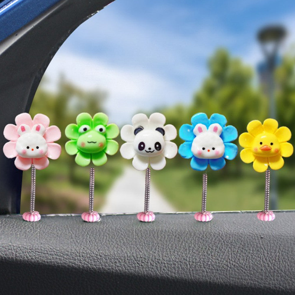 Mașină Desen Animat Clătinare Cap Floare Ornament Decor Clătinare Cap Decor Bandă Dublu-adezivă Accesorii Interioare Ornamente