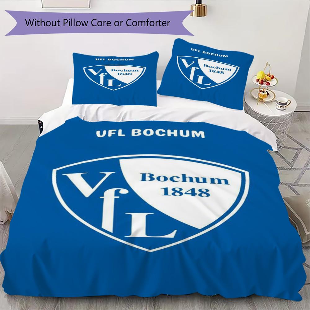 VfL Bochum 1848 Muster Bettwäsche Steppbettwäsche Bettbezug Kissenbezug Heimdekoration Geburtstagsgeschenk (1 Bettbezug + 2 Kissenbezüge (ohne Füllung))99