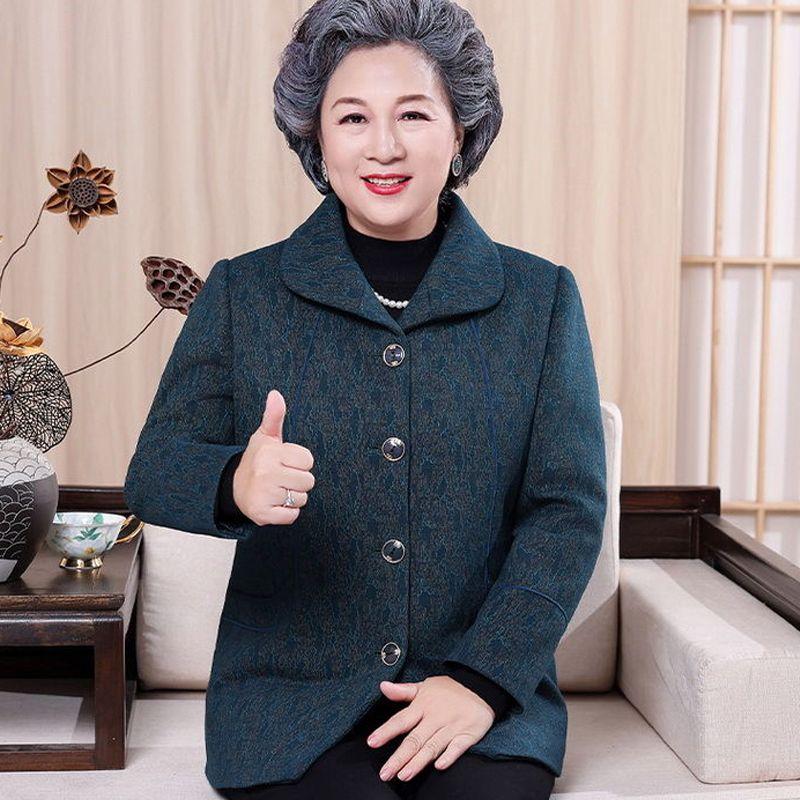 Fashionable Spring Autumn Outerwear for Senior Women Luxury Grandma Clothing Stylish