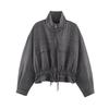 2026 Womens Plaid Stand Collar Cotton Jacket Casual Zip Up Outerwear