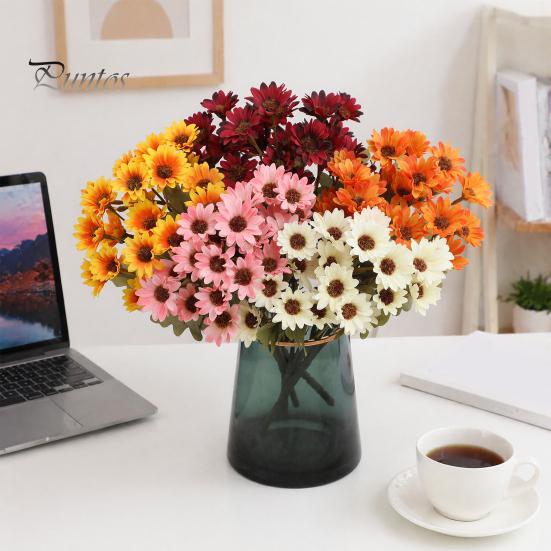 Faux Floral Arrangements for Gifts Artificial Daisy Flowers, Realistic Plastic Arrangements, Reusable Flower Bouquet, Fake Plants Living Room