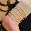 Vintage Octagonal Star Wire Drawing Shiny Bangles   Exquisite Light Luxury Bracelet For Women Engagement Fine Jewelry