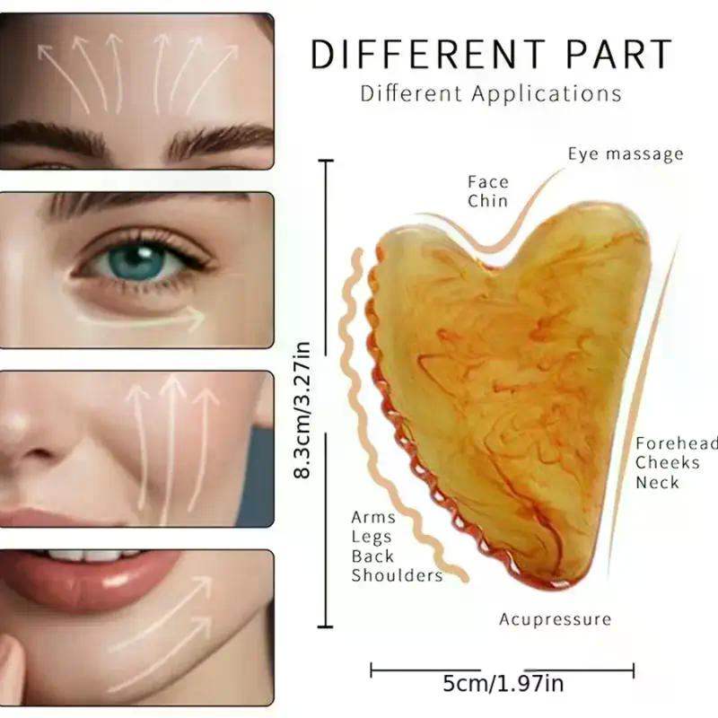 1Pcs Resin Gua Sha Scraper Facial Massager Tool Guasha Massage Board Face Lift Slim Scraper Scraping Plate